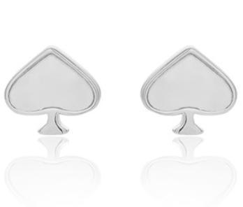 Orecchini Love in argento sterling 925 placcato oro serie Poker