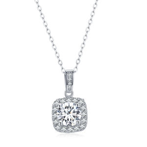 Splendido design in argento sterling 925 placcato in platino 14K Moissanite collana