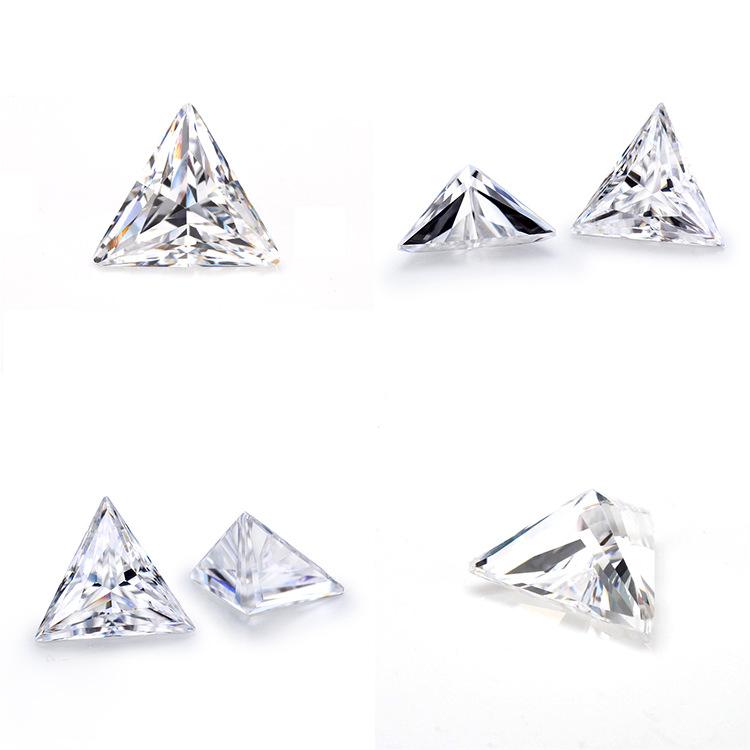 Moissanite sintetica VVS di alta qualità con taglio a triangolo da 5,0 mm D Colore 3EX Prezzo all'ingrosso di fabbrica Moissanite sintetica