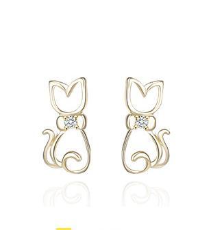 Eleganti orecchini da donna in argento sterling 925 con gattino