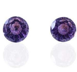 Orecchini rotondi con gemme viola Orecchini rotondi in argento sterling 925 placcati in oro