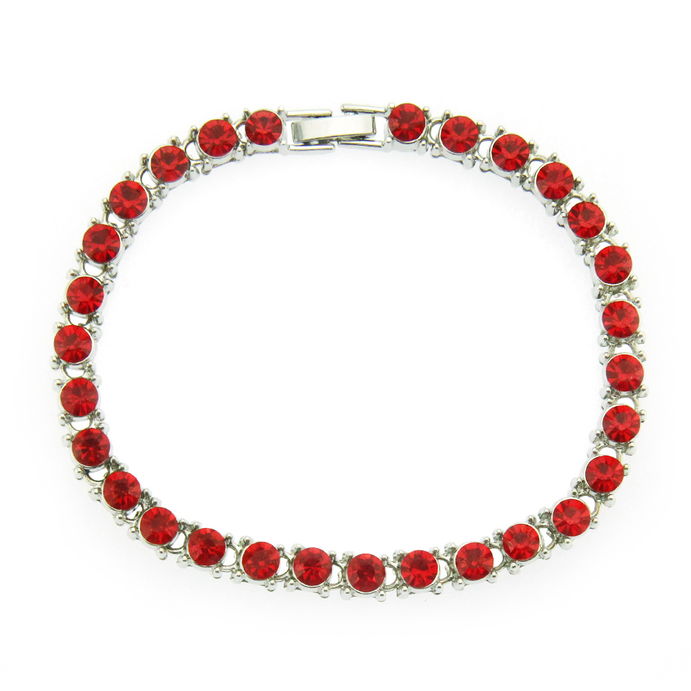 Bracciale tennis da uomo e da donna con catena rossa 5A CZ con diamanti e gioielli di moda