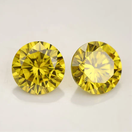 10.0-11.0 mm giallo di alta qualità DEF rotondo taglio brillante Moissanite per la creazione di gioielli