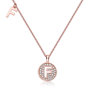 Serie alfabetica F Bella collana in oro rosa