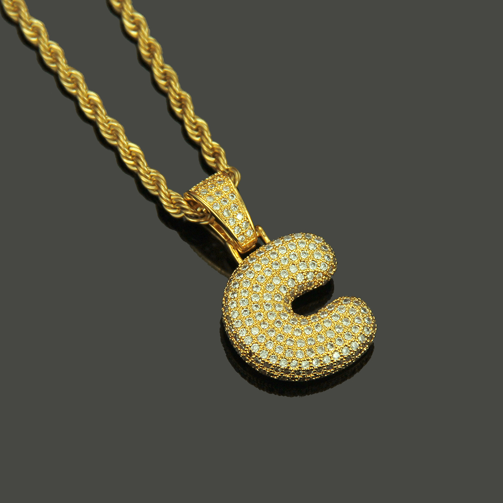 Collana di cristallo intarsiata con lettere adorabili in oro