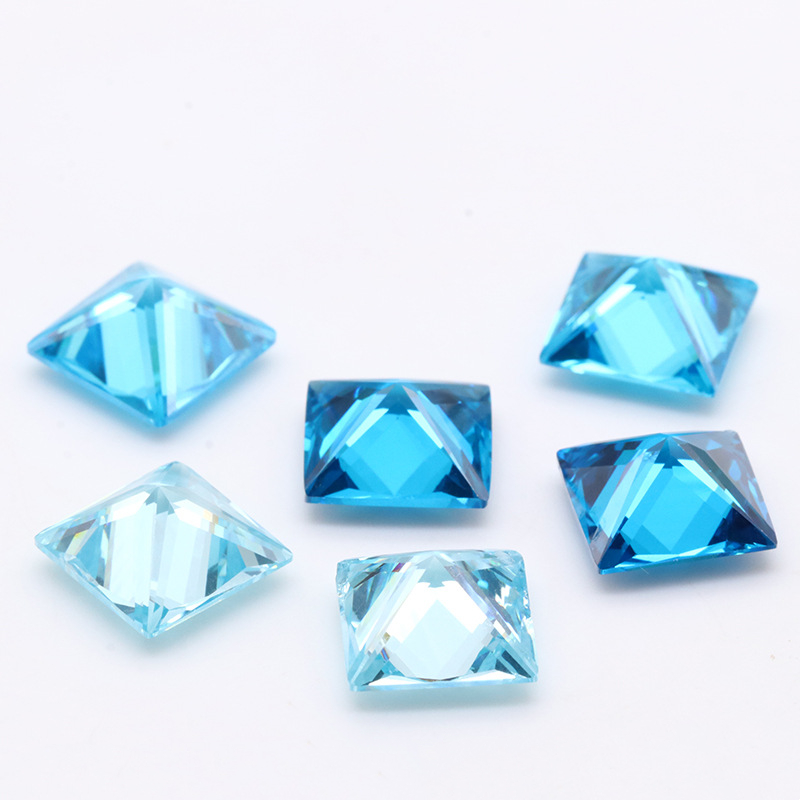 Commercio all'ingrosso della fabbrica 3EX Blue VVS Princess Cubic Zirconia