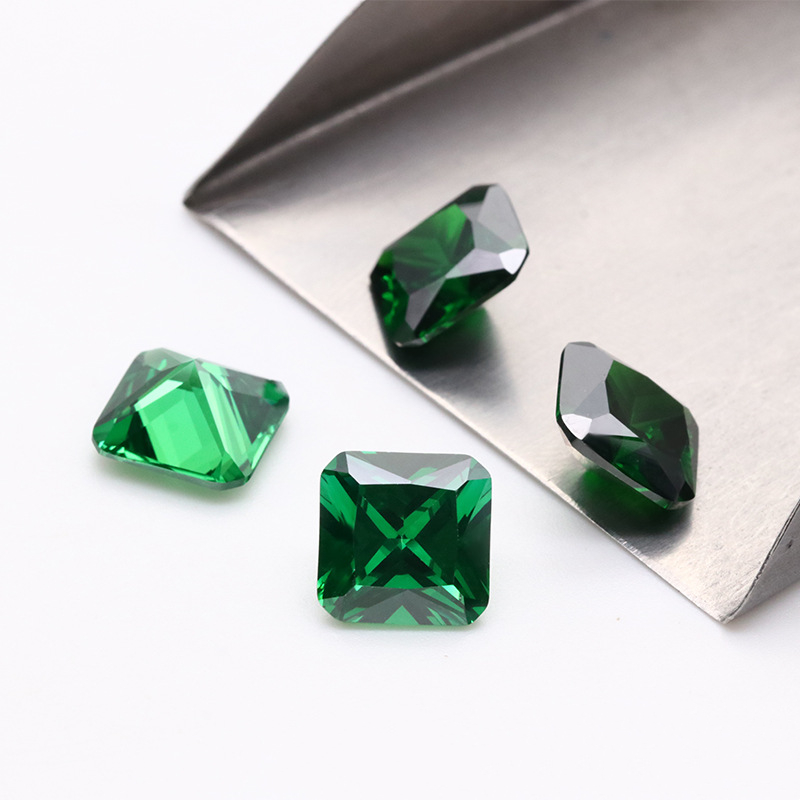 Zirconia cubica Cuhion verde di alta qualità per il design di gioielli