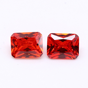 3A Cubic Zirconia Rettangolare Di Alta Qualità Rosso Brillante