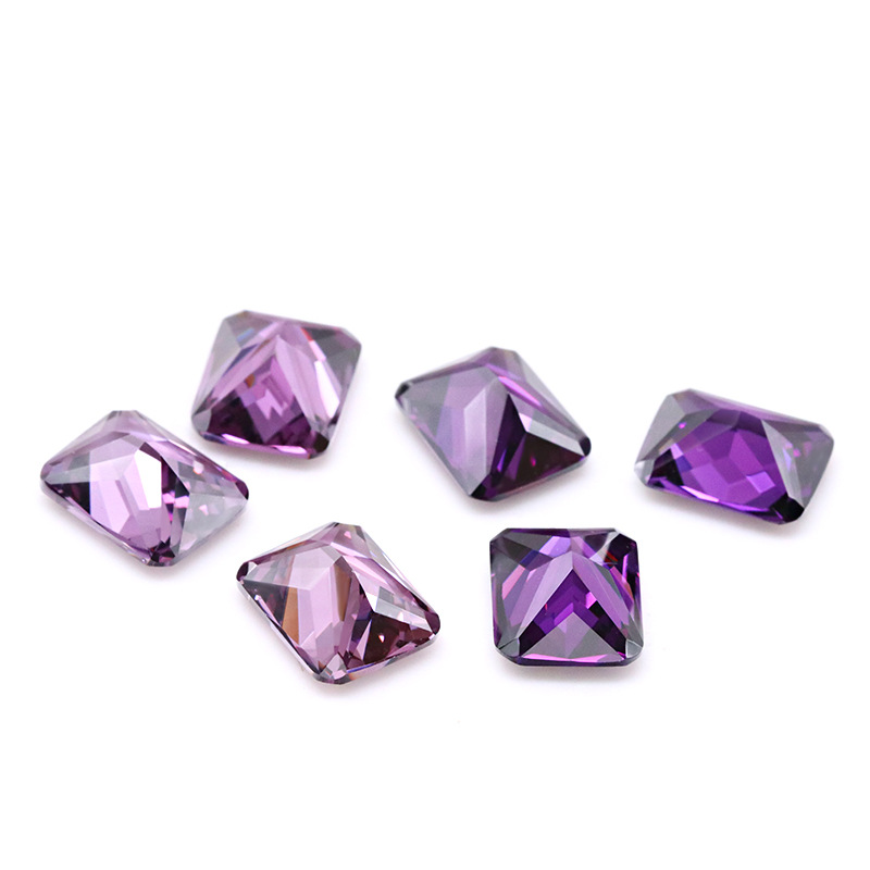 Fucsia 3A Cristallo DEF Colore VVS 3EX Cubic Zirconia Rettangolare