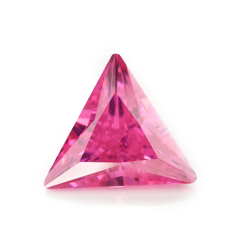 Zirconia cubica a triangolo rosa brillante 5A per gioielli