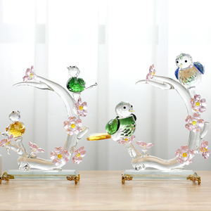 New Chinese Geometric Crystal Bird Crafts Decoration Hotel Model Room Soggiorno TV Wine Cabinet Decorazione morbida