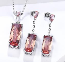 Set di gioielli in argento massiccio per gioielli di fidanzamento di nozze da donna creato Diaspore