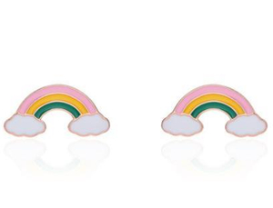 Bellissimi orecchini in argento sterling 925 placcati oro arcobaleno