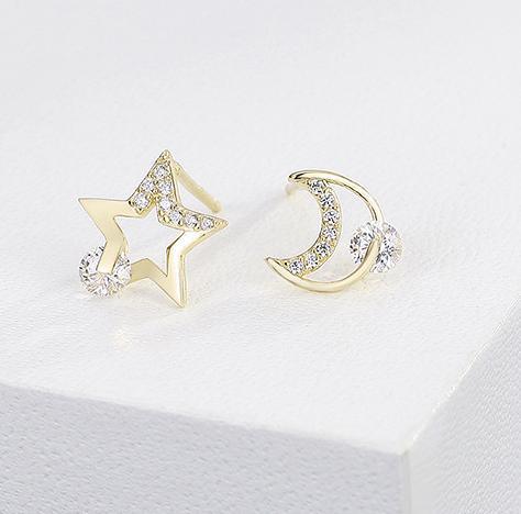 Orecchini Pop Star Moon in Argento 925 Placcato Oro