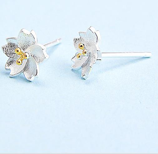 Orecchini da donna Cherry Blossom in argento sterling 925 placcato