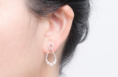 Eleganti orecchini da donna in argento sterling 925 con perle moissanite placcate oro