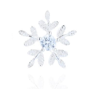 Orecchini con fiocco di neve da donna placcati in argento sterling 925 della serie Weather