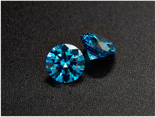 Moissanite blu taglio brillante rotondo DEF di alta qualità da 12,0-13,0 mm per la creazione di gioielli