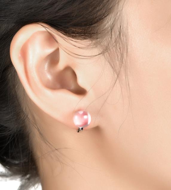 Orecchini alla moda placcati in argento sterling 925 con cristallo rosa chiaro