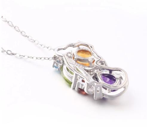 Gioielli con pendenti in argento sterling 925 Pietra colorata