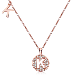 Collana alfabetica K Lovely in oro rosa