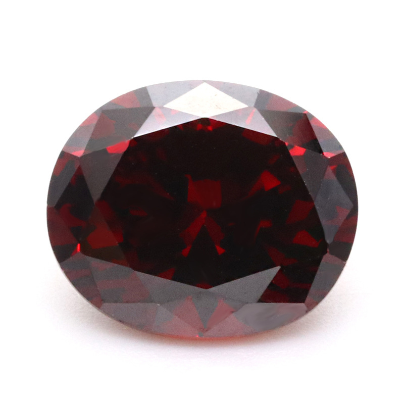 5A 3EX D VVS Cubic Zirconia ovale rosso scuro per gioielli