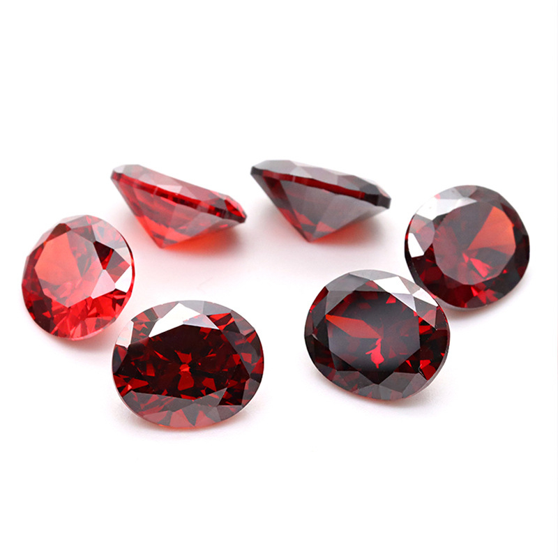 5A 3EX D VVS Cubic Zirconia ovale rosso scuro per gioielli