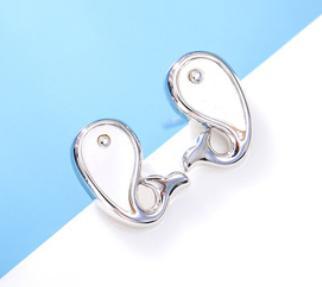 Orecchini di moda placcati in argento sterling 925 con design carino balena