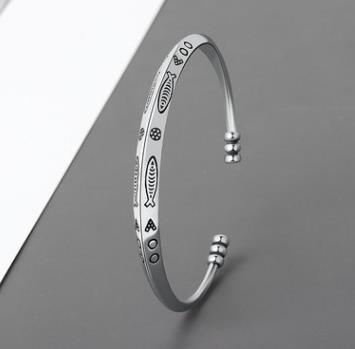 Bracciale personalizzato in argento sterling 925 realizzato a mano in stile nazionale