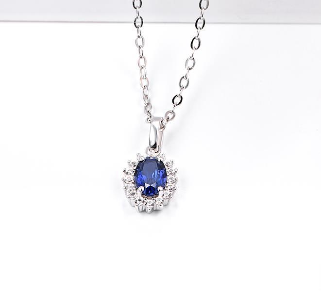 Ciondolo in argento sterling blu Regalo di Natale Ciondolo di fidanzamento di nozze