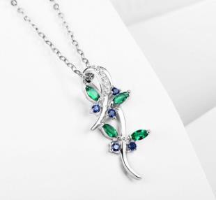 S925 gioielli in argento sterling che nutrono smeraldo collana pendente smeraldo regalo