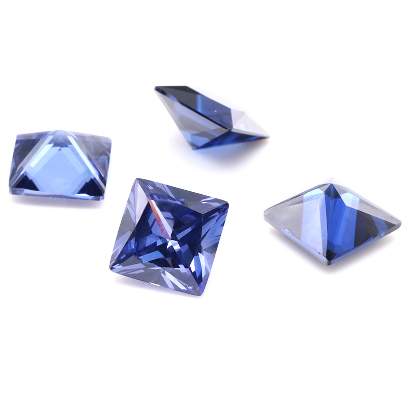 Commercio all'ingrosso della fabbrica 3EX blu scuro VVS Princess Cubic Zirconia