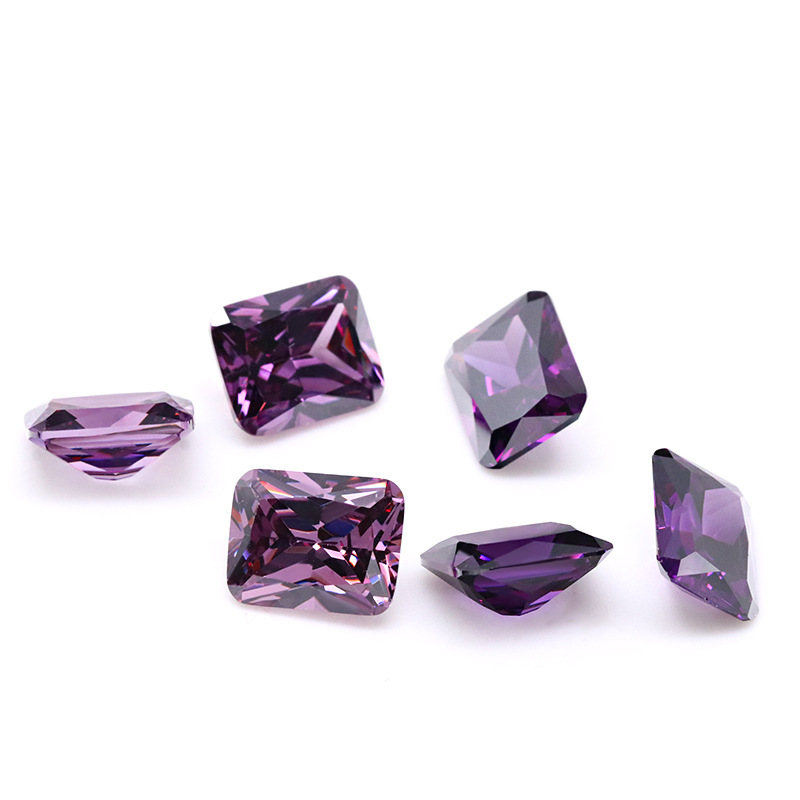 Fucsia 3A Cristallo DEF Colore VVS 3EX Cubic Zirconia Rettangolare