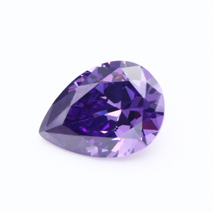 3EX D VVS Cubic Zirconia taglio pera viola scuro