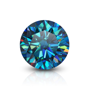 Moissanite blu a taglio brillante rotondo DEF di alta qualità da 5,0-6,0 mm per la creazione di gioielli