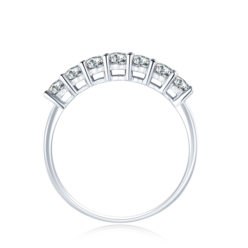 Anello da donna in argento sterling 925 con diamante sintetico moissanite taglio rotondo