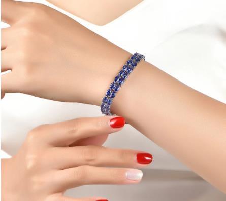 Bracciale con gioielli in argento sterling tanzanite Gioielli squisiti in stile di lusso