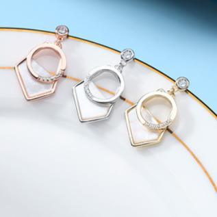 Orecchini personalizzati placcati oro in argento sterling 925 stile irregolare in metallo