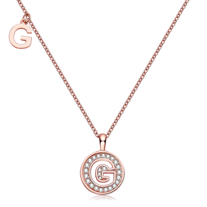 Serie alfabetica G Bella collana in oro rosa