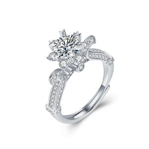 Flower Design Proposta romantica ANELLO Anello moissanite in argento sterling 925 placcato platino