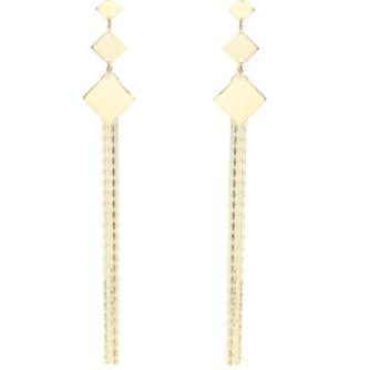 Orecchini da donna in argento sterling 925 con diamanti multistrato placcati in oro