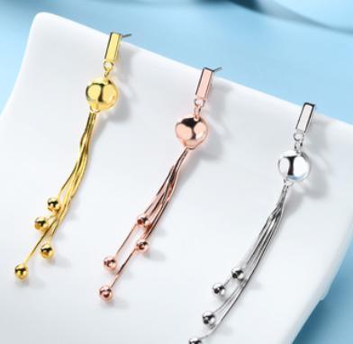 Orecchini da donna minimalisti in argento sterling 925 placcati oro