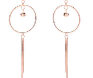 Orecchini da donna con campanella in argento sterling 925 placcato oro