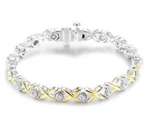 Bracciale con ciondolo in pietra Mosan da donna in argento sterling 925 18 carati