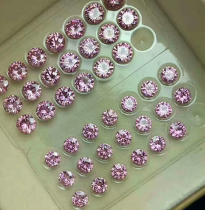 7,0-8,0 mm Moissanite tonda DEF di alta qualità rosa con taglio brillante per la creazione di gioielli