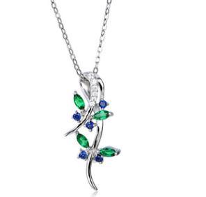 S925 gioielli in argento sterling che nutrono smeraldo collana pendente smeraldo regalo