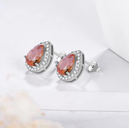 Orecchini piccoli a forma di pera Orecchini da donna in argento sterling 925 placcato oro