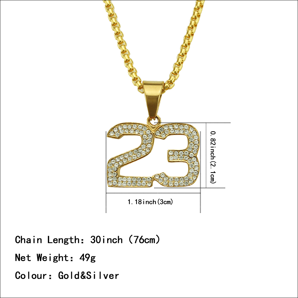 Collana con ciondolo numero 23 hip hop