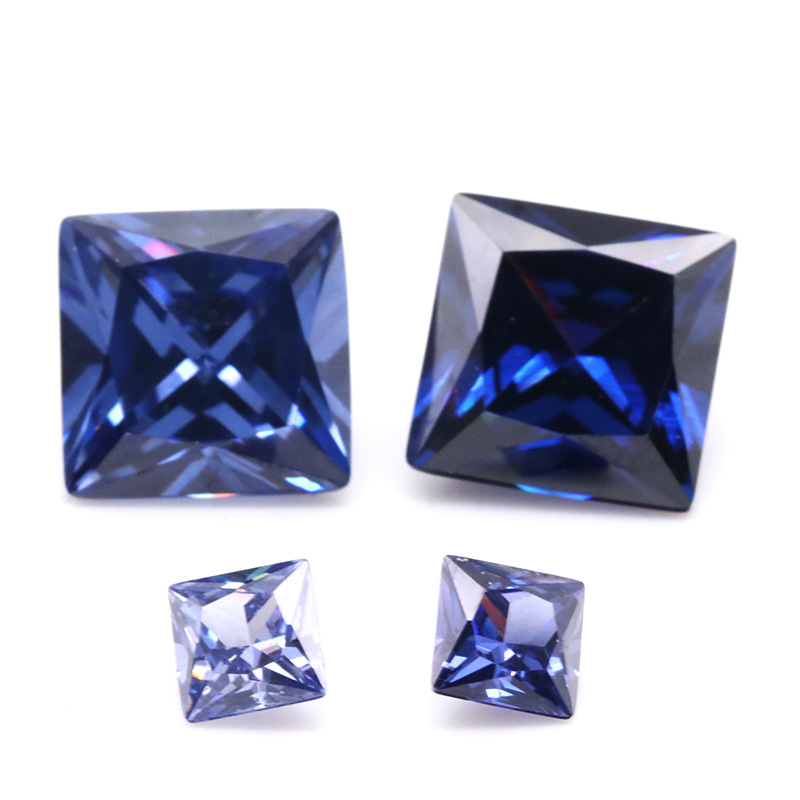 Commercio all'ingrosso della fabbrica 3EX blu scuro VVS Princess Cubic Zirconia