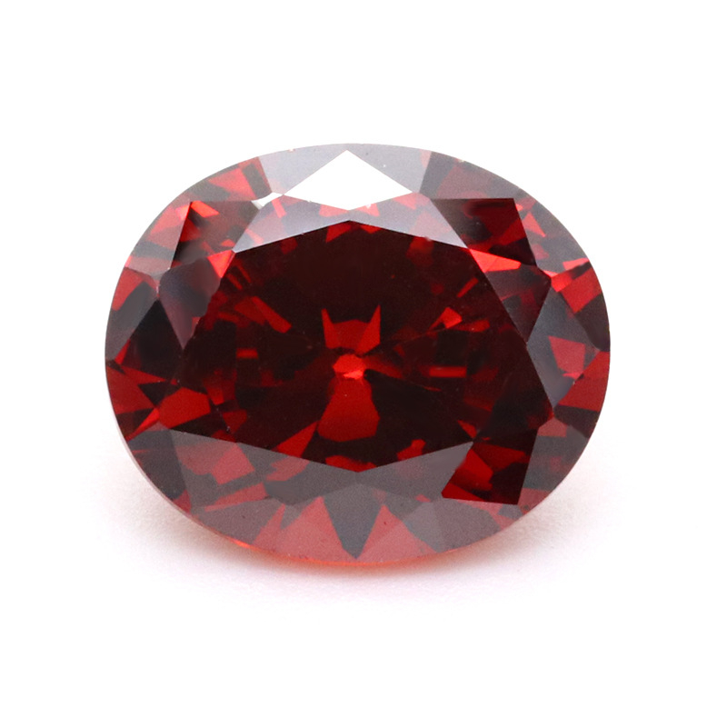 5A 3EX D VVS Cubic Zirconia ovale rosso scuro per gioielli